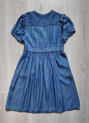 Голубое платье zara с завышенной талией, 100% лиоцелл2 фото