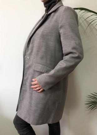 Пальто пиджак тёплое серого цвета с длинним рукавом куртка house3 фото