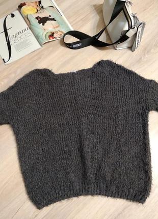 Серый буклированный джемпер свитер свитшот кофта6 фото