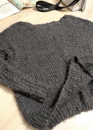 Серый буклированный джемпер свитер свитшот кофта4 фото