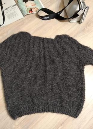 Серый буклированный джемпер свитер свитшот кофта7 фото