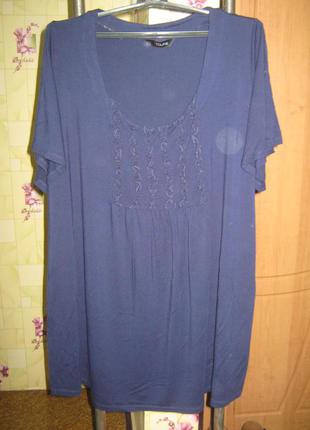 Фірмова натуральна стрейчева туніка блуза батал yours (р. 22/24) туреччина.