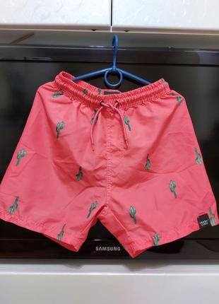 Яскраві класні шорти чоловічі для плавання trash code р. 44-46-48 св. рожеві кактус7 фото