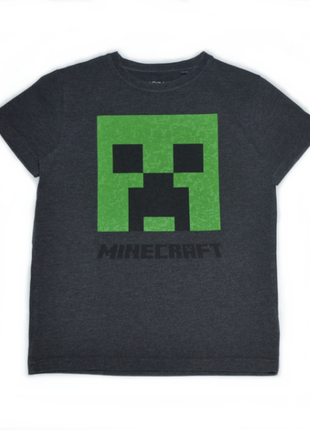 Темно-серая футболка minecraft next на мальчика 7 лет