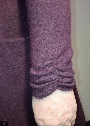 Laura ashley довгий кардиган з вовни і льону темно-сливового кольору7 фото