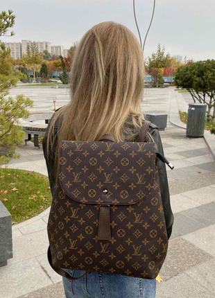 Clikshop качественный женский рюкзак сумка трансформер в стиле луи витон коричневый4 фото