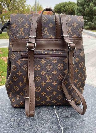 Clikshop качественный женский рюкзак сумка трансформер в стиле луи витон коричневый2 фото