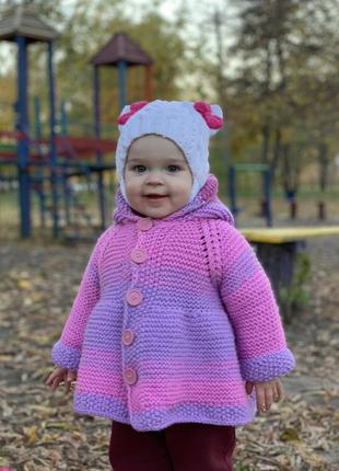 Пальто для дівчинки в'язане 😍