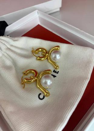 Брендові сережки з перлами майорка, позолота. люкс якість8 фото