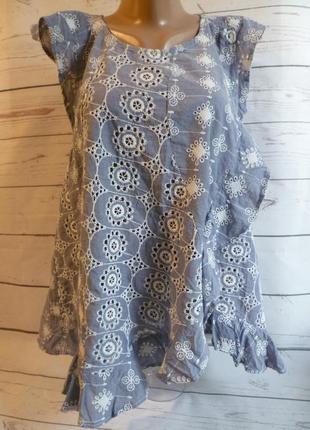 Блуза интересная вышитая серая river island