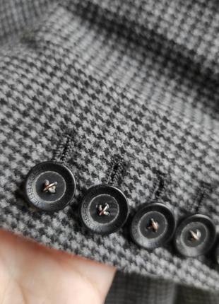 Теплый пиджак messagerie италия шерсть с мужского плеча гусиная лапка10 фото