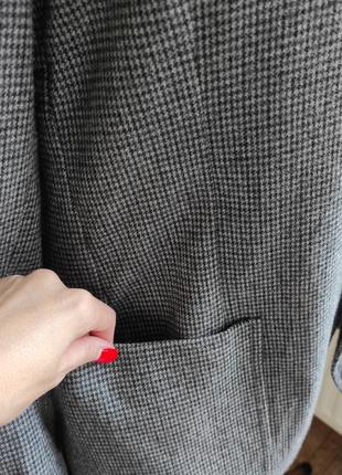 Теплый пиджак messagerie италия шерсть с мужского плеча гусиная лапка8 фото