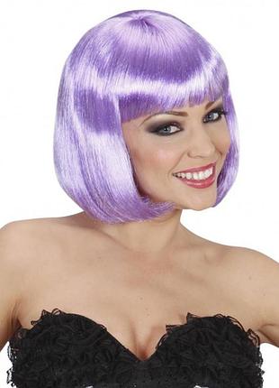 Перука маскарадна каре лілового кольору+подарунок