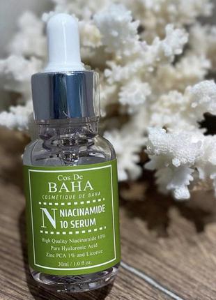 Протизапальна сироватка для жирної шкіри cos de baha niacinamide serum