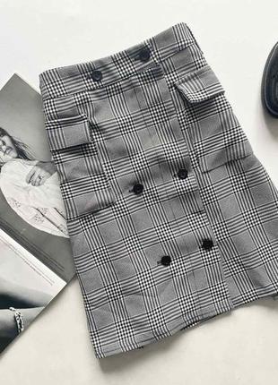 Красивая юбка трапеция клетка 16 ххл