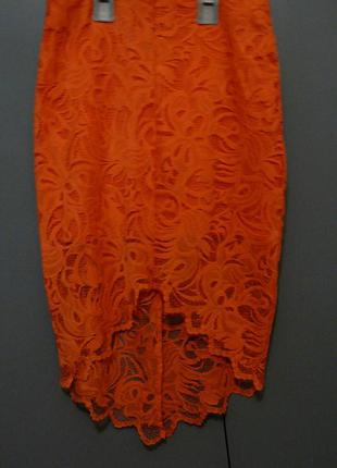 Шикарная коралловая юбка h&m, гипюр
