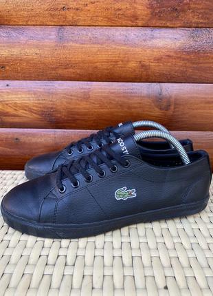 Кеди Lacoste оригінал чорні мокасини