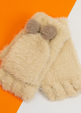 Детские перчатки митенки на 7 - 8 - 9 - 10 лет зимние