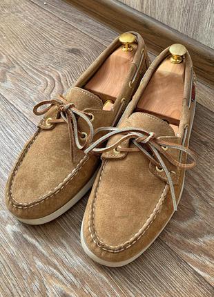 Топсайдеры лоферы туфли мокасины замша кожа коричневые sebago 8 42