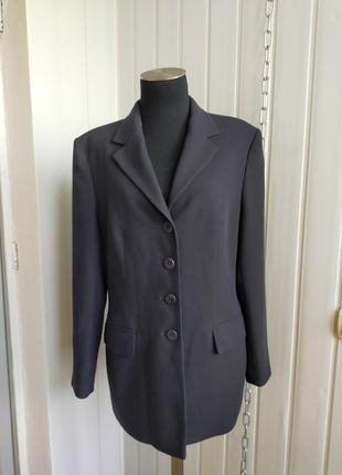 Жакет пиджак удлинённого кроя тёмно-синего цвета louis feraud