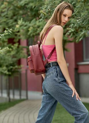 Міський жіночий бордовий рюкзак дуже зручний і мега стильний10 фото