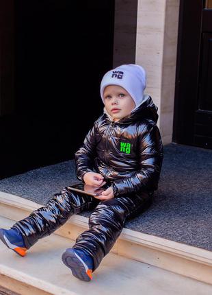 Зимовий дитячий костюм з плащової тканини монклер4 фото