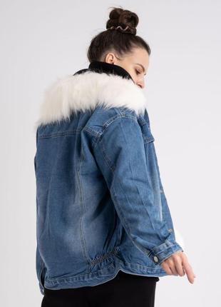 Женская джинсовая зимняя курточка парка5 фото