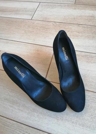 Туфли лодочки замш minelli кожа p.36