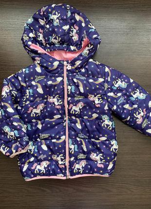 Детская демисезонная куртка с единорогами