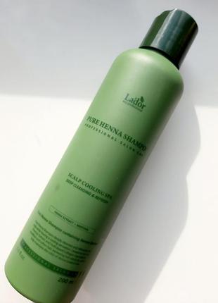 Освіжаючий шампунь з хною, кактусом і ментолом lador pure henna shampoo l ador