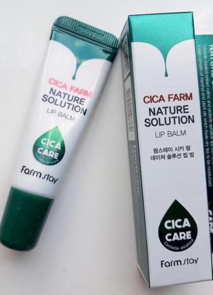 Відновлювальний бальзам для губ farmstay cica farm nature solution lip balm1 фото