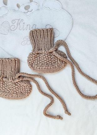 Детские пинетки носочки из нежной мериносовой шерсти2 фото