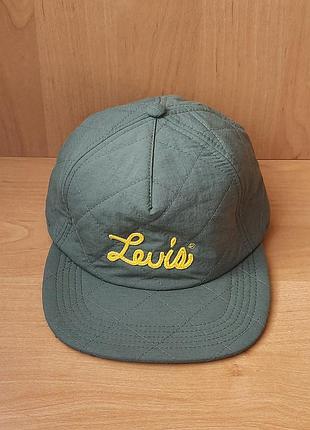 Тёплая зелёная кепка/бейсболка levi's | levis