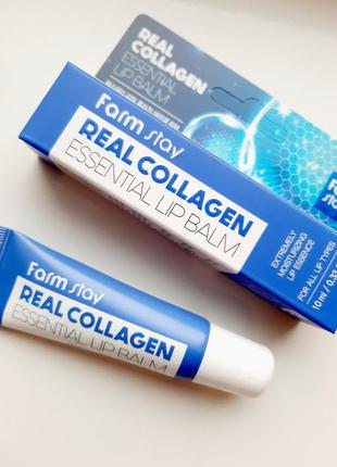 Farm stay real collagen essential lip balm разглаживающий бальзам для губ с коллагеном