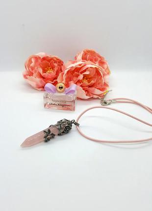 🌸🌷 кулон "вінтажні троянди" натуральний камінь рожевий кварц в стилі ретро3 фото