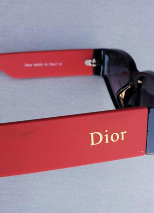 Christian dior очки женские солнцезащитные модные узкие черные с красными дужками7 фото