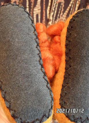 Эксклюзивные тапочки львята гималайская органическая шерсть мериноса непал  ручная работа 0-1 год8 фото