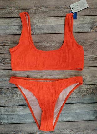 Жіночий купальник яскравий купальник кислотний купальник топ топік помаранчевий купальник
