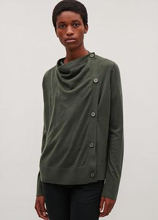 Cos стильный шерстяной кардиган хаки