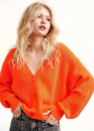 Кардиган, кофта, джемпер, светр кольору оранж. esprit. оверсайз2 фото