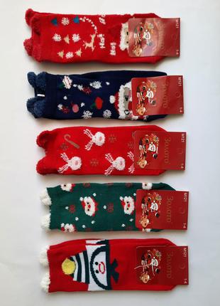 Носки детские новогодние с мягкими ушками премиум качество3 фото