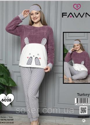 Набір для дому та сну fawn фліс+махра. кофта та штани