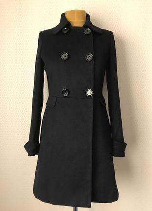 Стильное средневорсное двубортное пальто от h&m, размер 38, укр 44-46-48