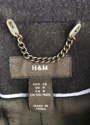 Стильное средневорсное двубортное пальто от h&m, размер 38, укр 44-46-488 фото