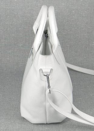 Кожаная стильная белая сумка, цвета в ассортименте10 фото