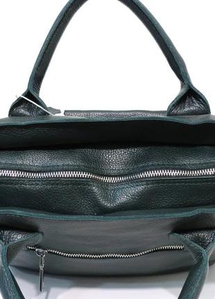 Кожаная стильная темно-зеленая сумка, цвета в ассортименте9 фото