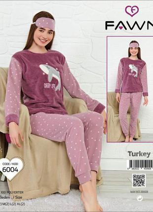 Набір для дому та сну fawn фліс+махра. кофта та штани