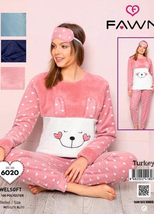 Набір для дому та сну fawn фліс+махра. кофта та штани