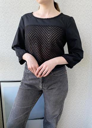 Блуза, блузка, черная, шифоновая, s.oliver