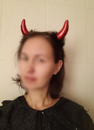 Ободок рожки дьявол на хэллоуин